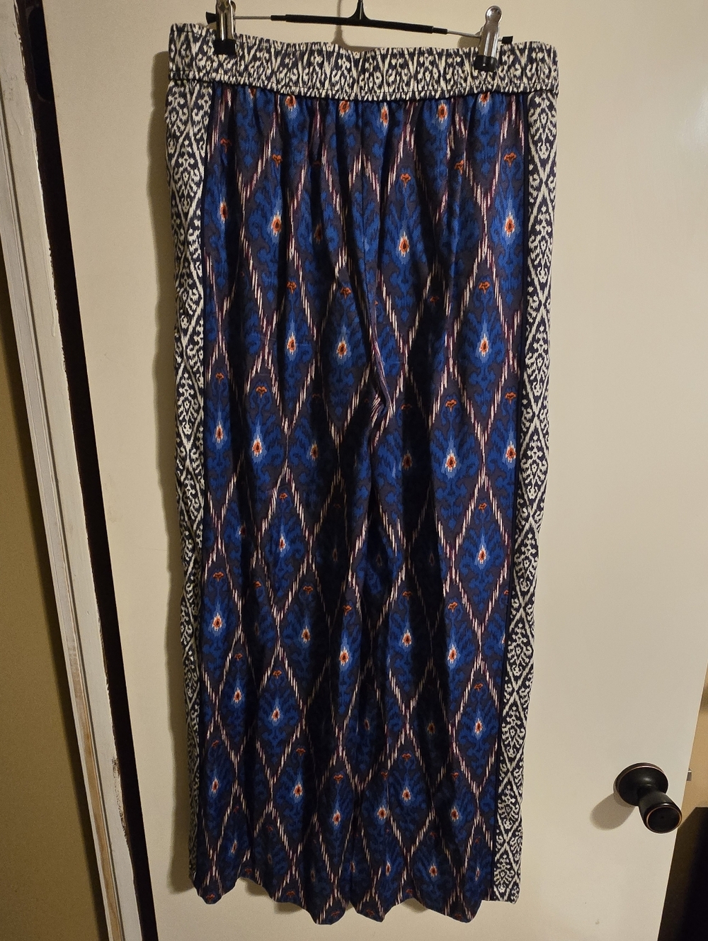 Anthropologie Blue Ikat Wide-Leg Pants - Picture 3 of 4